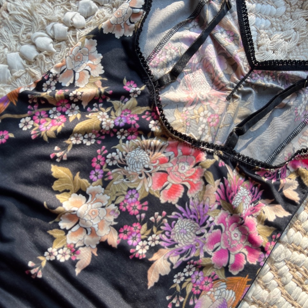 Spell & the Gypsy Blue Skies Black Floral Bodysuit EUC S - Picture 12 of 14